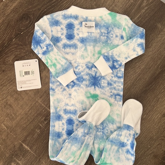 NWT Burt’s Bees Baby 100% Organic Cotton Tie Dye Pajamas - Size 3-6M - Picture 6 of 7